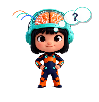Nova looking at emotion clues in a playful blue scene